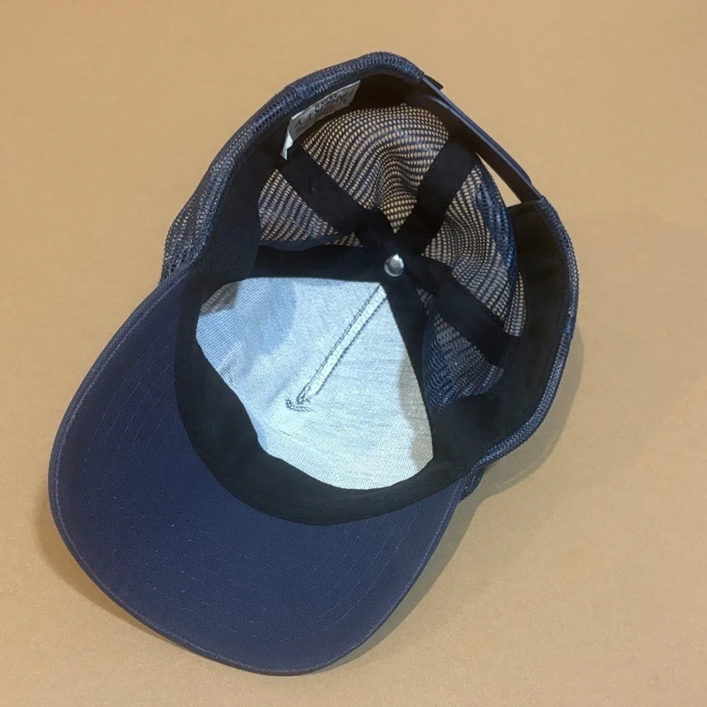 Faherty Brand 5-panel trucker hat in blue